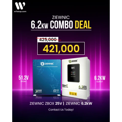 6.2kW Ziewnic Solar Combo Deal 6.2kW + 5.12kWh